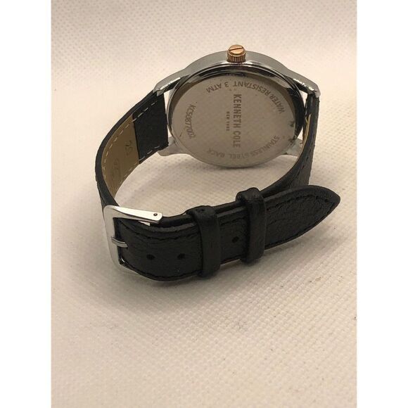 Kenneth Cole KC50877002 Women Black Leather Analog Dial Quartz Wrist Watch KS298 - Picture 9 of 9